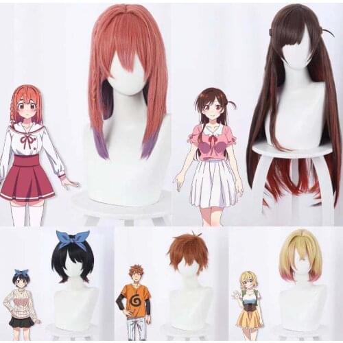 Anime Rent A Girlfriend Kanojo Okarishima Cosplay Wig Mizuhara Chizuru Sakurasawa Sumi + Free Wig Cap Party Role Play Props
