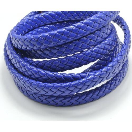 16.4 Feets Royal Blue Flat Braided Synthetic Leather Cord 10X4mm