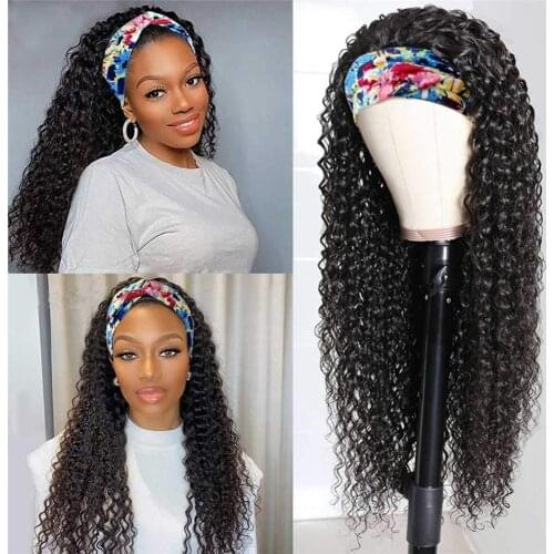 Tahikie Headband Deep Wave Wig Glueless Head Band Wigs Human Hair Cheap Brazilian Hair Wigs For Women Human Hair Remy