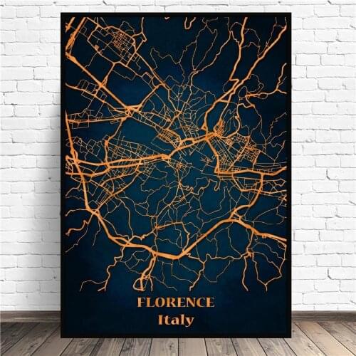 Frame landscape City map Florence Canvas Art Print Wall Poster painting Wall Pictures Living Room home Decor