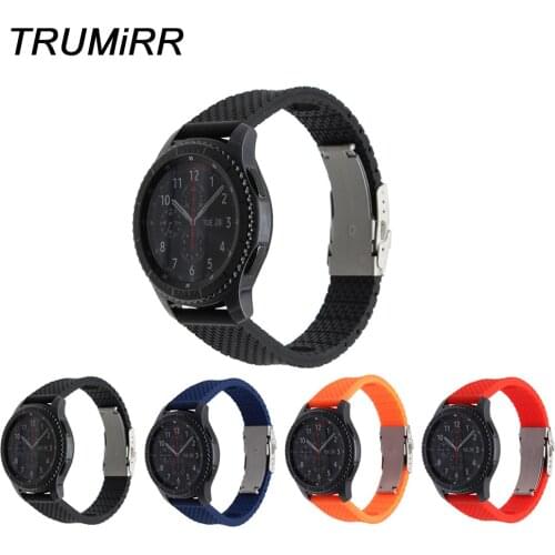 Silicone Rubber Watchband Quick Release 22mm for Samsung Gear S3 Classic Frontier Watch Band Safety Buckle Strap Wrist Bracelet