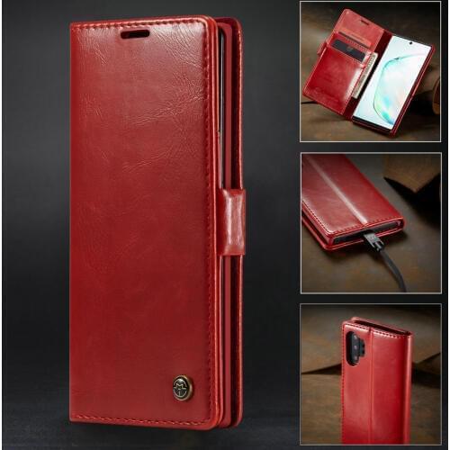 CaseMe Luxury Case For Samsung Note 10 Plus Card Magnetic Flip leather Wallet Cover For Samsung Galaxy Note 10 Flip Phone Cover