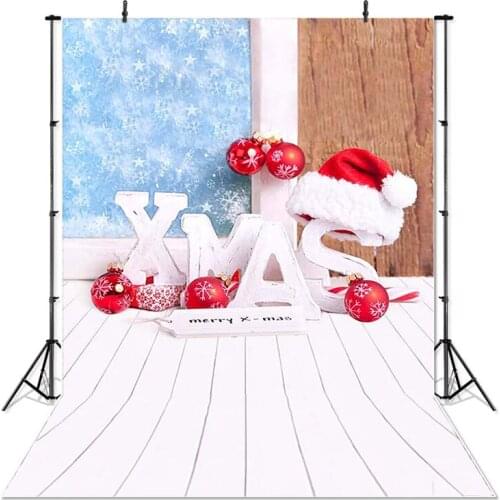 Christmas Photography Background X-mas Christmas Hat Backdrop Kids Party Wooden Floor Decoration Props Banner For Photo Studio