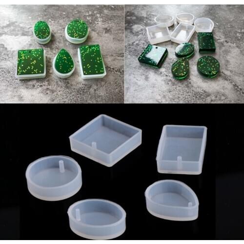 5pcs DIY Silicone Mould Craft Mold For Resin Necklace Jewelry Pendant Making