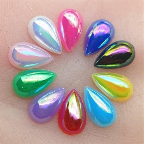 120pcs 8 * 13mmAB Flatback Rhinestone and Crystal Acrylic Stone Rhinestone DIY Clothes Crafts