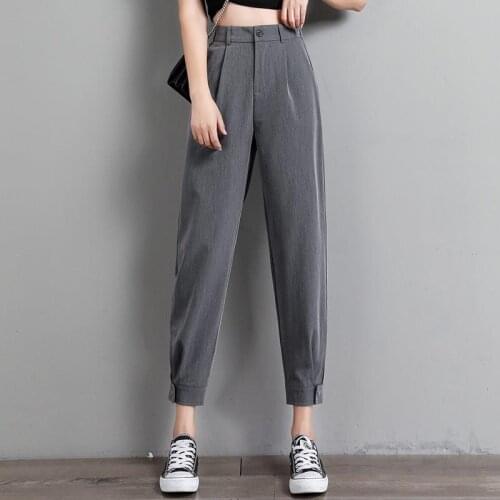 Loose Solid Women Harem Pants Elastic High Waist Plus Size 5XL Ankle Banded Pants Casual Korean Style Trousers 2021 Spring