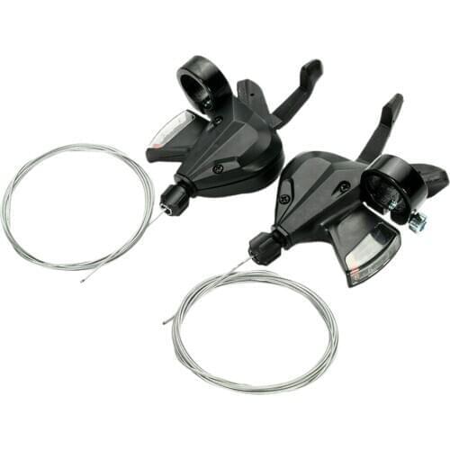 2pcs Left & Right Bike Shifter Brake Lever with Gear Indicator & Brake Cable for Mountain Bicycle - 3x8 Speeds Bicycle Parts