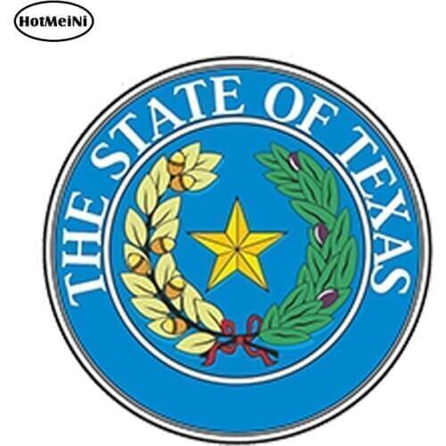 HotMeiNi 12cm x 12cm Car Styling Car Sticker TEXAS State Flag SEAL 2x Bumper Stickers Decals USA Waterproof Car Accessories