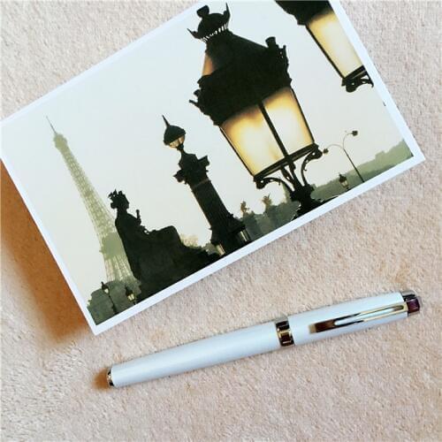 White ballpoint Pen School Office Stationery roller ball pens birthday gift present with a extra refill