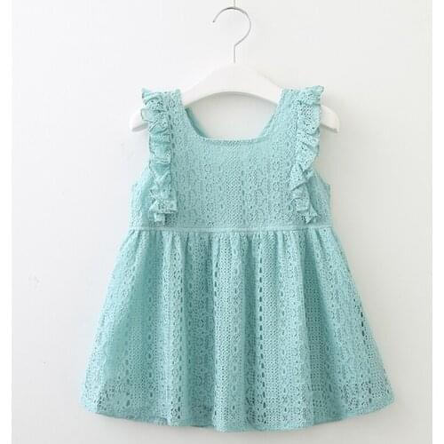 Baby Girls Dress Summer Fashion Kids Lace Casual Party Costumes Sleeveless Children Hollow Princess Clothing cute Girls Clothes
