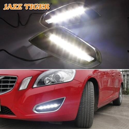 Daytime running lights For Volvo S60 V60 2011 2012 2013 flexible Drl with turn signals LED For cars auto Fog lights headlights
