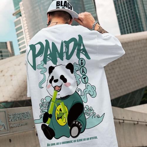 Oversized T Shirt Panda Women Men Hip Hop Tees Punk T-shirt Funny Female Male 2021 Summer Tshirt Streetwear Big Size 4XL 5XL 6XL