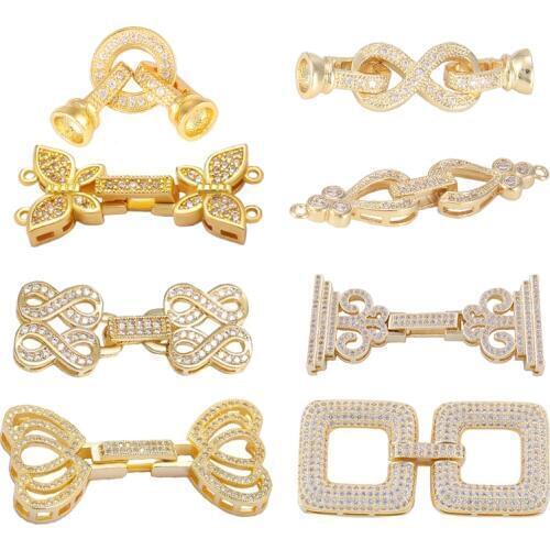 Juya DIY Pearls Jewelry Fittings Fastener Connector Clasps For Handmade Beadwork Gems Pearls Bracelet Necklace Making Material