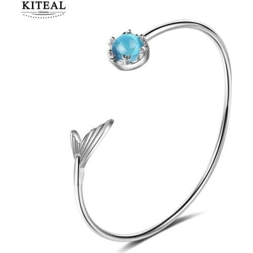 KITEAL 2020 Lovely silver color Perfume women Bracelet & Bangle Mermaids blue bracelet prices in euros