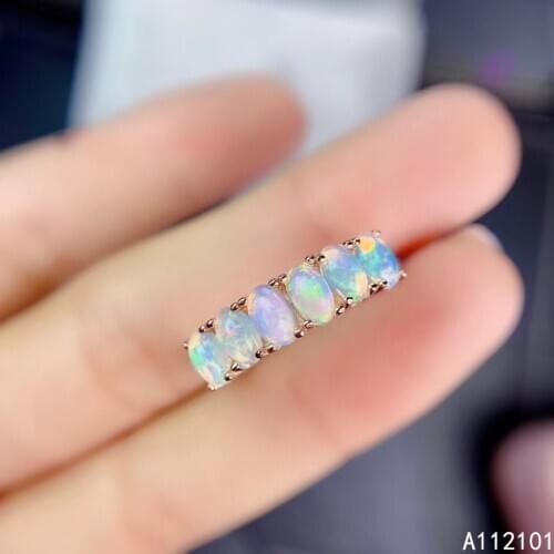 KJJEAXCMY fine jewelry S925 sterling silver inlaid natural opal new girl classic ring support test Chinese style hot selling