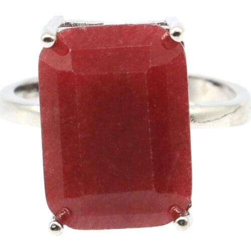 18x13mm Classic Design Rectangle 18x13mm Real Green Emerald Jewelry Silver Ring For Women Fashion Fine Jewelry Daily Wear