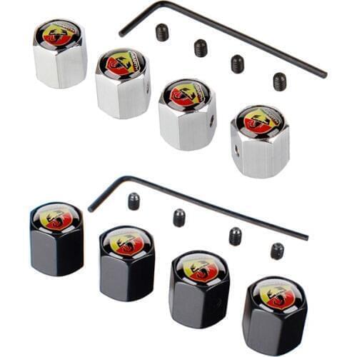 For Abarth 595 695 Punto Carbon 124 Spider Fiat 500 131 Anti Theft Auto Tire Valve Caps Car Exterior Accessories