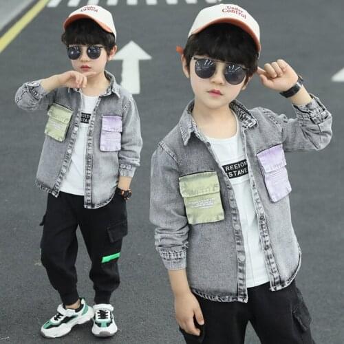 Jean Jacket Spring Autumn Coat Outerwear Top Children Clothes Kids Costume Teenage School Boy Clothing High Quality