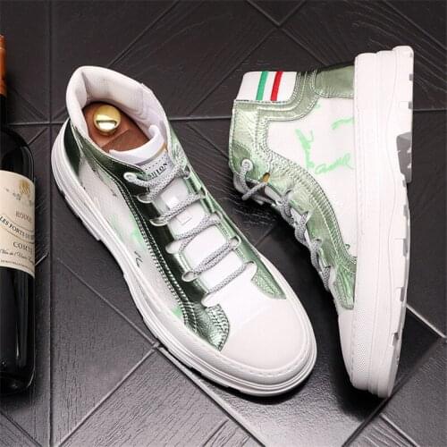 2021 New Leather Men Casual Martin Shoes Flats Board Shoes High Tops Sneakers Zapatillas Hombre