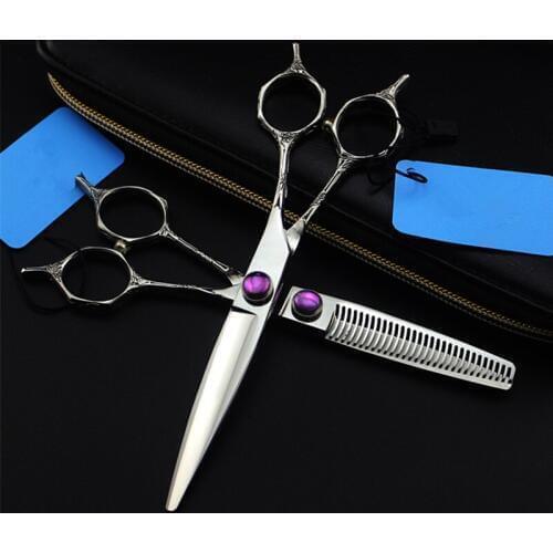Professional japan 6 inch two-tailed hair scissors set salon cutting barber makas haircut thinning shears hairdressing scissors