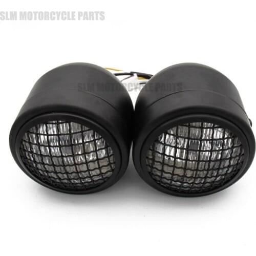 New Blsck Twin Headlight Motorcycle Double Dual Lamp Motocross Streetbike Dominator New For Harley Honda Yamaha Kawasaki Suzuki