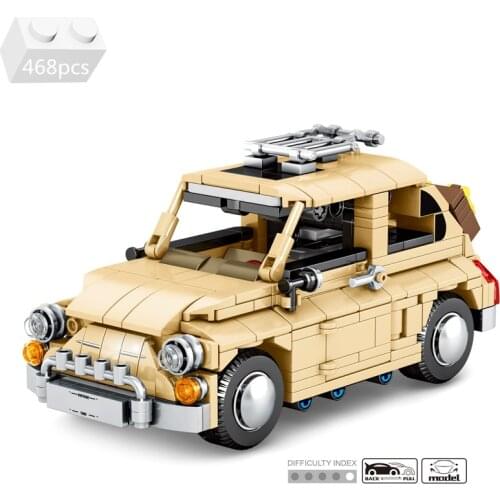 2021 NEW High-tech Pull Back Fiated Nuova Vehicle Building Blocks Kit Bricks Classic Creator Expert Model Car Toys For Children