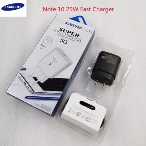 Original Samsung 25W Fast Charger 3A USB C To Type C Cable US Plug Adapter For Galaxy S21 Note20 10 + S20 Ultra A90 A80 W20 5G