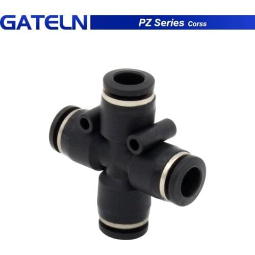 PZA Series Cross Type Four-way Quick Fittings Push in Pneumatic Tube Connector Pneumatic Accessories PZA-4 6 8 10 12