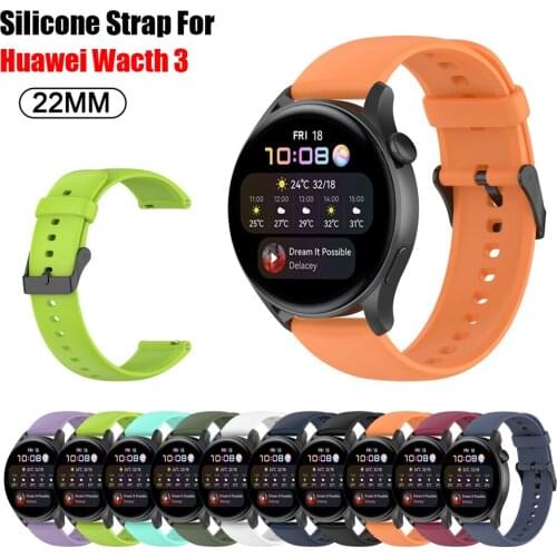 Silicone 22MM Wristbands For Samsung Galaxy Watch 46mm Gear S3 Classic/Frontier Bracelet For HUAWEI WATCH 3 GT2 Pro GT2e Strap