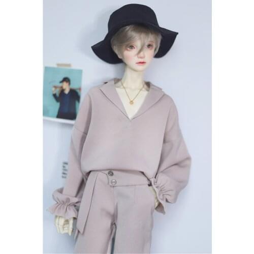 BJD dolls solid color set sweet taro milk tea V collar nine points trouser set can be sold 1/4&1/3& tertiary size doll accessori