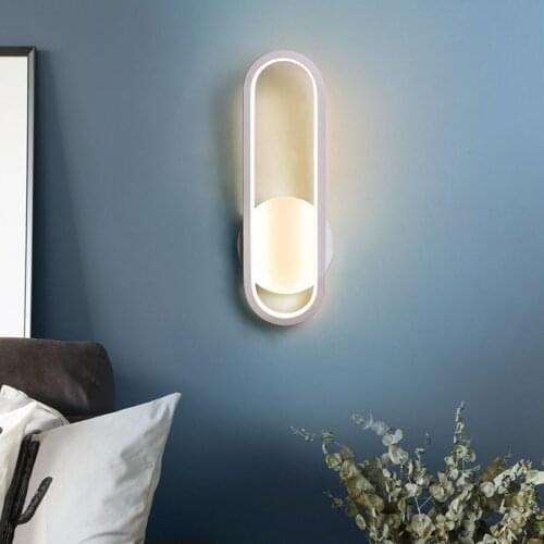 Modern Simple LED Wall Lights Nordic Iron Art Wall Lamp Bedroom Bedside Living Room Corridor Resturant Aisle Acrylic Wall Sconce