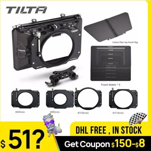 Tilta MB-T12 4*5.65 Lightweight Carbon Fiber Matte box (Clamp on) 15mm Rod Adapter for 5D4 RED ARRI SONY DSLR Camera Cage Rig