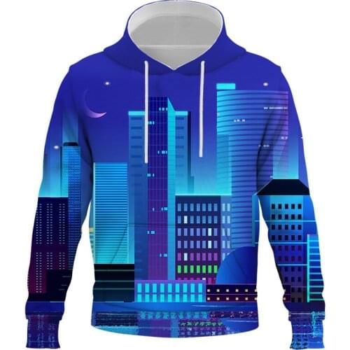 City night scene hoodies mens and womens hoodies edifice 3d brand clothing hoodies hoodies printed casual sports jacket Tops