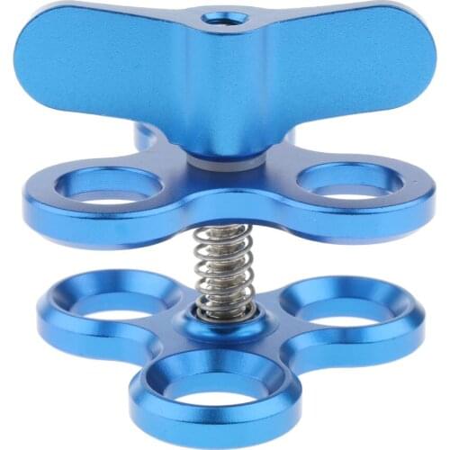 Triple Ball Clamp 3 Holes Underwater Arm Scuba Diving Bracket for Gopro 3+/4/5/6 Black