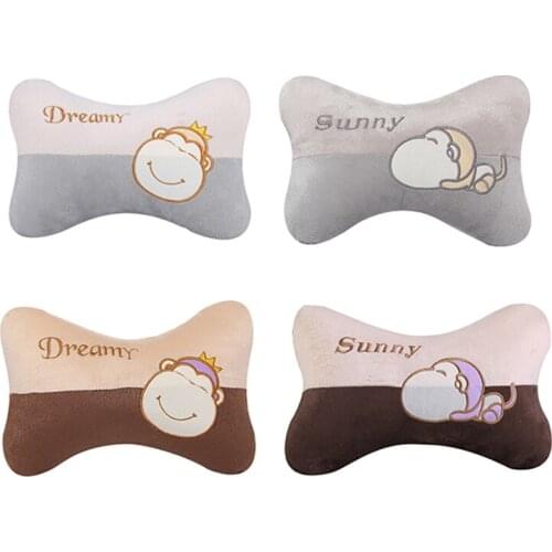 Universal Car Pillow Comfortable Massage Neck Protection Car Neck Pillows Both Side Pu Leather For Head Pain Relief Filled Fiber