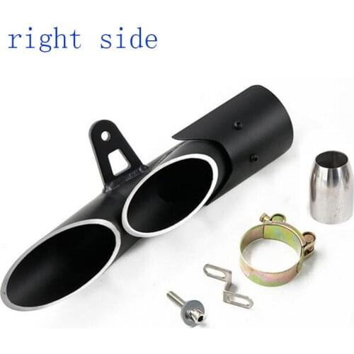 Universal Modified Left And Right Side Motorcycle Dual-outlet Exhaust Tail Pipe Muffler YZF R6 R1 GSX-R R15 FZ1 MT09 ATV