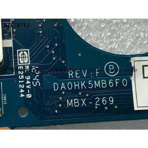 KEFU 100% TESTED MBX-269 DA0HK5MB6F0 REV : F LAPTOP MOTHERBOARD For Sony SVE151 SERIES WITH VIDEO CARD 7670M DDR3