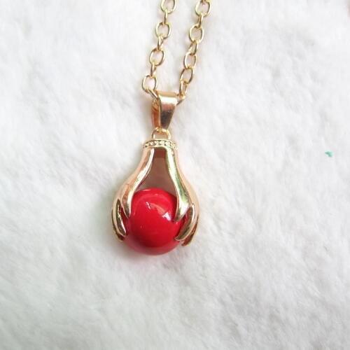 Inspired Design Golden Hand Holding 14mm Red Jingle Sounded Belly Ball Angelsurfer Necklace Gift