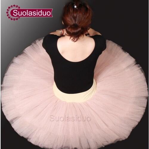 Adult Pink Professional Ballet Tutu Skirt Women Dance Yarn Dress Girls Swan Lake Stage Performance Costumes