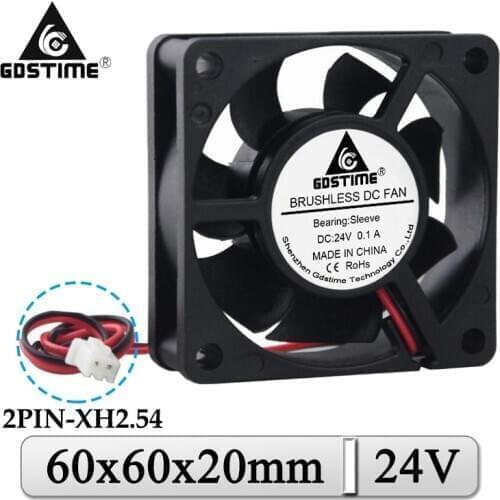 1Pcs Gdstime 24V 60mmx20mm 60mm DC Axial Industrial Power Supply Case Cooler 6020 6cm Brushless Exhaust 3D Printer Cooling Fan