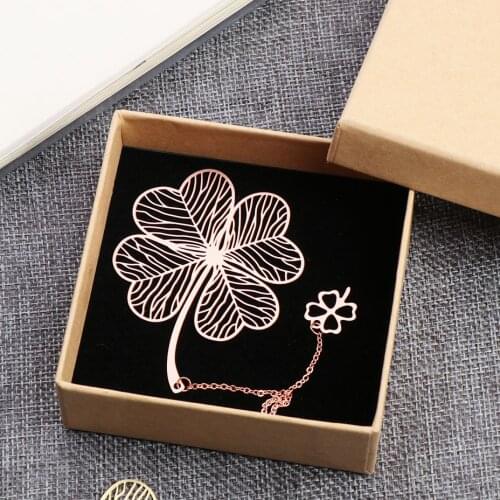 1 Pc Chinese Style Metal Bookmark Creative Leaf Vein Rose Gold Hollow Maple Leaf Fringed Apricot Leaf Bookmark Meaningful Gifts