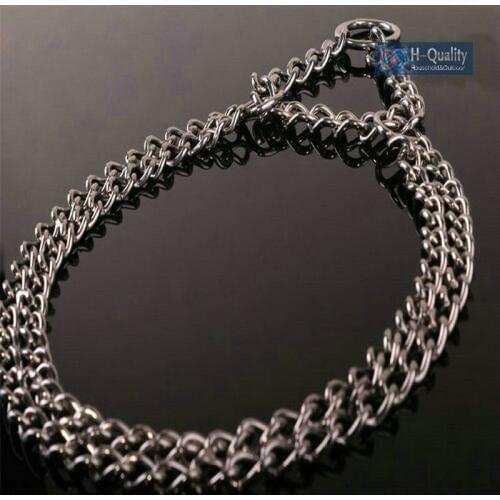 1PC/LOT 45-52CM Argon Seamless Stainless Duplex Dog Chain Collar