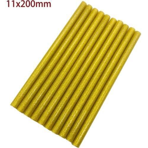 10 PC 11mm*200mm Hot Melt Glue Sticks For Glue Gun Craft Phone Case Repair Accessories Adhesive 11mm Gold Color GlueStick