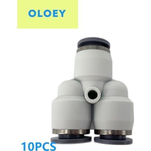 10PCS PY "Y" Type OD:4 6 8 10 12mm Push joint connection for air pipe shape 1 to 2 plug adapter pneumatic connector