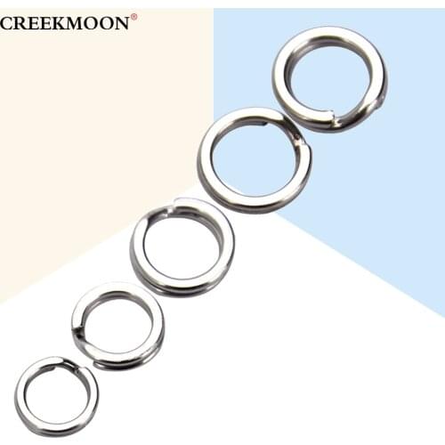 100pcs Fishing Split Rings Hard Bait Silver Stainless Steel 4.5-6MM Double Loop Split Open Carp Tool Accessories Tackle 3#-8