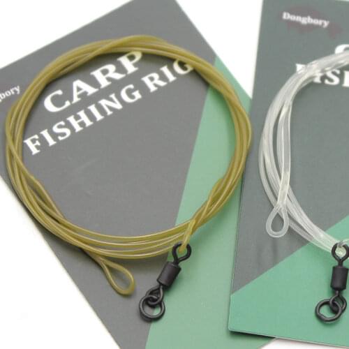 100cm Carp Fishing Fluorocarbon Line For Carp Fishing Rig Kit Carp Swivels Line Group Fishing Line Loop Carp Method Accessories