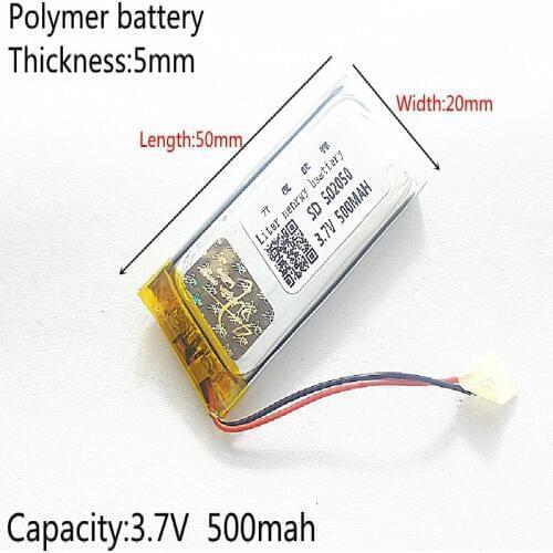 3.7V,500mAH,502050 PLIB; polymer lithium ion / Li-ion battery for GPS,mp3,mp4,mp5,dvd,bluetooth,model toy mobile bluetooth