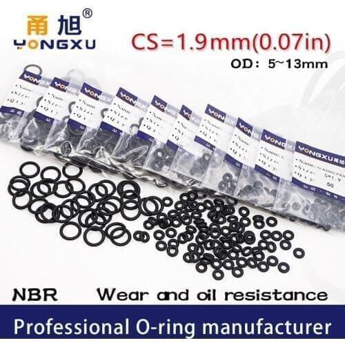50PC/Lot Black NBR Sealing Nitrile Rubber O Ring CS1.9mm OD5/5.5/6/6.5/7/8/8.5/9/10/10.5/11/11.5/12/13*1.9mm Gasket Oil Rings