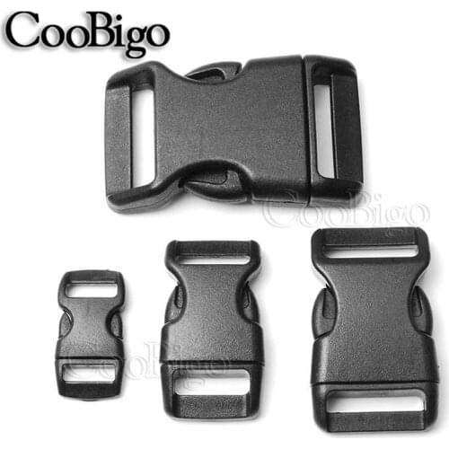 50pcs Plastic Quick Release Buckle Clip for Paracord Bracelet Bag Backpack Belt Accessories Black Curved 10mm 15mm 20mm 25mm