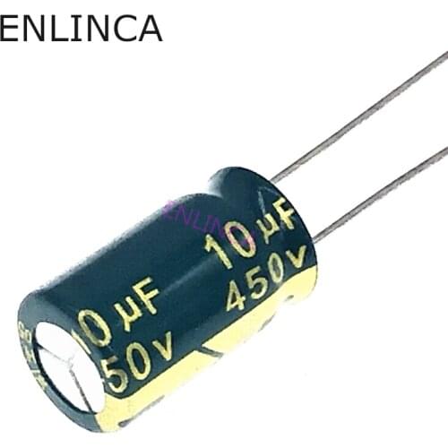 3pcs/lot 450v 10uf 450v10UF aluminum electrolytic capacitor size 10*17 20